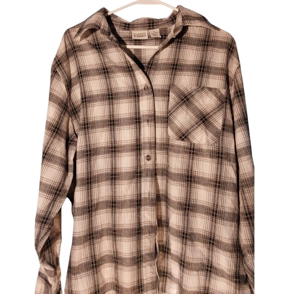 Classic Elements Mens Long Sleeve Flannel Button Up Shirt Size L